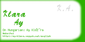 klara ay business card